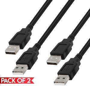 Cmple - [2 PACK] 3 FT USB to USB Cable, USB 2.0 Type A to Type A Cord Male to Male Data Transfer Cable for Portable Hard Drive, Laptop, DVD Player, TV, USB Hub, Monitor, Camera, Set Up Box