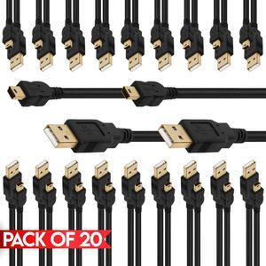 Cmple - [20 PACK] 1.5 Feet USB A to Mini B Cable Mini USB 2.0 Data Transfer Charge Cord for GPS Navigator, Dash Cam, Dashcam, Smartphone, Tablet, DVR Camera, Camcorder, Portable Game Consoles