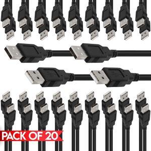 Cmple - [20 PACK] 3 Feet USB Type-A to Type-A Cord USB 2.0 A-Male to A-Male Data Transfer Cable for External Hard Drives, Modems, Printers, Hard Drive Enclosures, DVD Players, Laptop Coolers