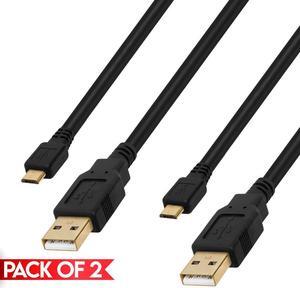 Cmple - [2 PACK] 1.5 FT Micro USB Cable USB 2.0 to Micro USB Data Sync Charge Cord for PC, Smartphones, Tablets, Portable Speakers, MP3 Players, Power Banks, PS4 Controller, Headphones