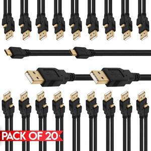 Cmple - [20 PACK] 1.5 Feet Micro USB Cord USB 2.0 A-Male to 5-Pin Micro B Cable Fast Charging/Data Cable High-Speed USB  Charger Cable for Smartphone, Tablet, Portable Speaker, Headphone