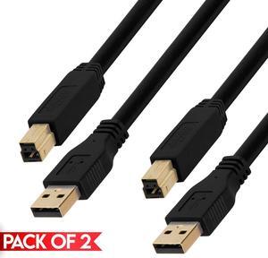 Cmple - [2 PACK] 3 Feet USB-B 3.0 Cable, USB Type-A to Type-B Cord, SuperSpeed USB Data Transfer Cable for Printers, External Hard Drives, Scanners, USB Hubs, Monitors, Dock Stations, PC