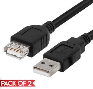 Cmple - [2 PACK] 10 Feet USB 2.0 Extension Cable, USB Extender Cord, A Male to A Female for PC, Mac, USB Flash Drive, Card Reader, Portable Hard Drive, Keyboard, Mouse, Webcam, Printer, Scanner