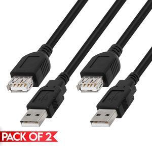 Cmple - [5 PACK] 10 FT USB 2.0 A Male to A Female Cable, USB Extension Cord, for Webcam, Camera, Phone, USB hub, Mouse, Keyboard, Printer, Scanner, Hard Drive, Headset, Xbox, PlayStation