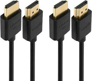 Cmple - 2 Pack High Speed HDMI Cable 1.5 ft 4k@60Hz Ultra Thin HDMI 2.0 Cable 4k HDMI Cable, ARC, 3D, 4k HDMI Cord - Flexible