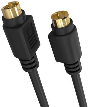Cmple - S Video Cable 3 ft SVHS 4-PIN Video Cable Mini Din S-Video Cord for Home Theater, Camcorder, DSS Receiver, DVD Player- Black
