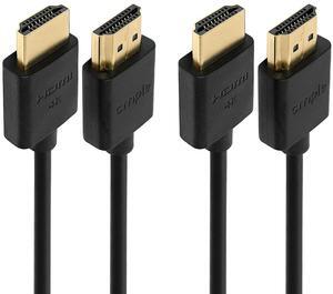 Cmple - 2 Pack High Speed HDMI Cable 6 ft 4k@60Hz Ultra Thin HDMI 2.0 Cable 4k HDMI Cable, ARC, 3D, 4k HDMI Cord - Flexible