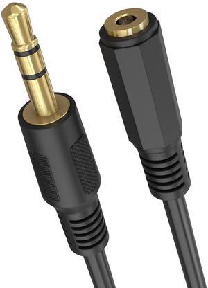 Cmple - Headphone Extension Cable 3 ft 3.5mm AUX Extension Cord Male to Female Stereo Audio Adapter Cable, 1/8 TRS Aux Extender Cable - Black