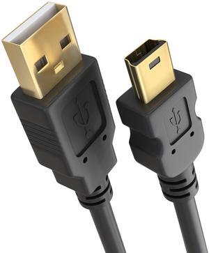 Cmple - Mini USB Cable 10ft USB A to Mini B Data Transfer USB Charging Cable 5 Pin Mini USB to USB Male to Male Cable for PC, Laptop, Car Dash Cam, Digital Camera - Black
