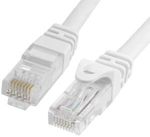 Cmple Cat6 Ethernet Cable 10Gbps - Computer Networking Cord with Gold-Plated RJ45 Connectors, 550MHz Cat6 Network Ethernet LAN Cable Supports Cat6, Cat5e, Cat5 Standards - 25 Feet White