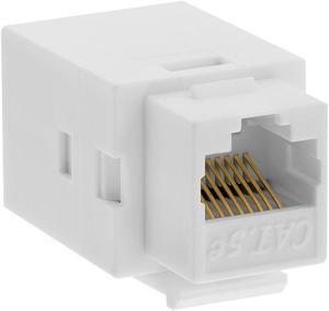 Cmple - CAT5e Keystone Coupler RJ45 Female to Female CAT5 Keystone Insert Inline Coupler 8P8C - White