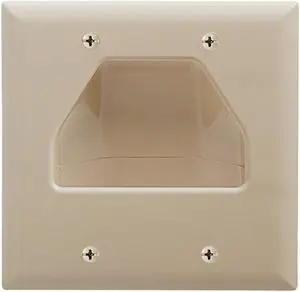 Cmple - Wall Plate - 2-Gang Recessed Low Voltage Cable - Ivory