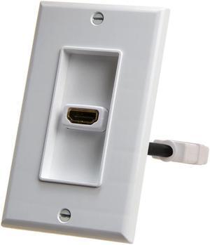 CMPLE HDMI Wall Plate Single-Gang White Wall Plate 4 Rear Extension Cable,1-Port HDMI Insert 4K UHD, ARC, and Ethernet