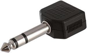 Cmple - 6.35mm Stereo Plug to 2x3.5mm Mono Jack Adapter