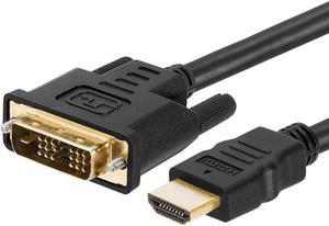 CMPLE - HDMI to DVI Adapter Cable Bi Directional High Speed Monitor Cable for PC Laptop HDTV Projector - 6 feet