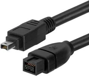 Cmple - 9 PIN/ 4PIN BILINGUAL FireWire 800 - FireWire 400 Cable -15FT, Black