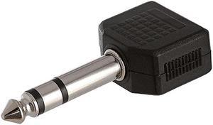 Cmple - 6.35mm Stereo Plug to 2x3.5mm Stereo Jack Adapter
