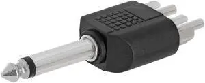 Cmple - 6.35mm Mono Plug to 2xRCA Plug Adapter