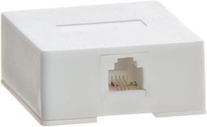 Cmple - 1 Port Phone Jack Wall Plate RJ11 Telephone Cord Surface Mount Box Female Landline Phone Keystone Jack for 2 Line House Phone, Answering Machine, Fax