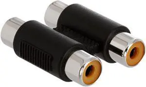 Cmple – 2-RCA Jack to 2-RCA Jack Coupler - Dual Female to Female RCA Joiner Adapter – Dual RCA AV Cable Connector