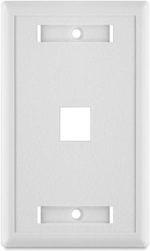 Cmple - 1 Port Keystone Wall Plate 1 Gang Wall Plate with Standard Size Ethernet Wall Plate Keystone Jack Insert Wall Plates - White