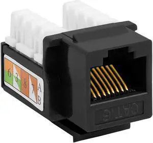 Cmple - Cat6 RJ45 Punch Down Keystone Jack - Black
