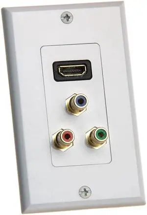 Cmple - HDMI Wall Plate 3 RCA Component Video RCA Audio Video Wall Face Plate