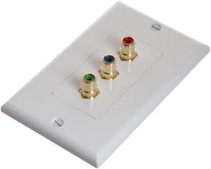 Cmple - RCA Wall Plate - Component Video 3-RCA Gold Plated Connector