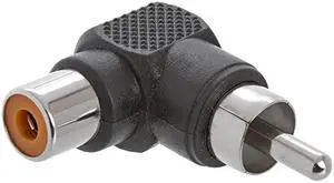 Cmple - RCA Male to RCA Female 90 Degree Connectors Right Angle Plug Adapters M/F 90 Degrees Elbow - RCA Male to Femaler