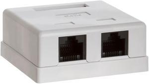 Cmple - Surface Mount Box Cat6 Double WHITE