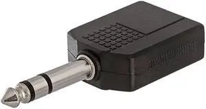 Cmple 6.35mm Stereo Plug to 2x6.35mm Mono Jack Adapter