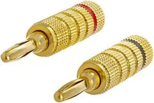 1 Pair of  High-Quality Speaker Banana Plugs - Open Screw Type