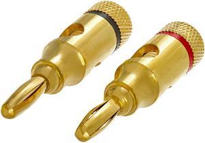 Cmple - 1 PAIR OF High-Quality Copper Speaker Banana Plugs - Open Screw Type