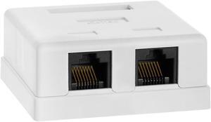 Cmple - Surface Mount Box Cat5e Double WHITE