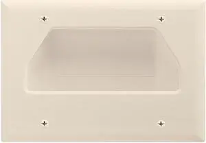 Cmple - Wall Plate - 3-Gang Recessed Low Voltage Cable - Lite Almond