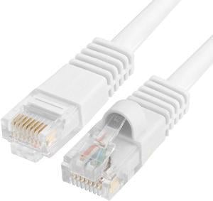 Cmple Cat5e Network Ethernet Cable - Computer LAN Cable 1Gbps - 350 MHz, Gold Plated RJ45 Connectors - 1.5 Feet White