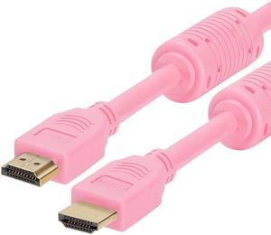 Cmple - HDMI Cable 1.5FT High Speed HDTV Ultra-HD (UHD) 3D, 4K @60Hz, 18Gbps 28AWG HDMI Cord Audio Return 1.5 Feet Pink