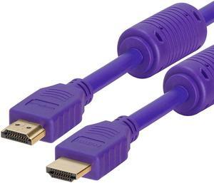 Cmple - HDMI Cable 1.5FT High Speed HDTV Ultra-HD (UHD) 3D, 4K @60Hz,18Gbps 28AWG HDMI Cord Audio Return 1.5 Feet Purple