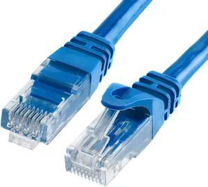 Cmple Cat6 Ethernet Cable 10Gbps - Computer Networking Cord with Gold-Plated RJ45 Connectors, 550MHz Cat6 Network Ethernet LAN Cable Supports Cat6, Cat5e, Cat5 Standards - 50 Feet Blue