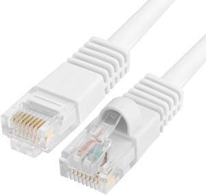 Cmple Cat5e Network Ethernet Cable - Computer LAN Cable 1Gbps - 350 MHz, Gold Plated RJ45 Connectors - 3 Feet White