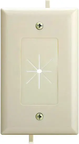 Cmple - Cable Plate with Flexible Opening, 1 Gang - Lite Almond