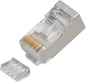 CMPLE Platinum Tools 106206J RJ45 Shielded Cat6 2 pc. Round-Solid 3-Prong with Liner Connector - Jar of 100 CMPLE Platinum Tools 106206J RJ45 Shielded Cat6 2 pc. Round-Solid 3-Prong with Liner Connector - Jar of 100