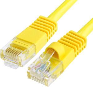 Cmple Cat5e Network Ethernet Cable - Computer LAN Cable 1Gbps - 350 MHz, Gold Plated RJ45 Connectors - 5 Feet Yellow