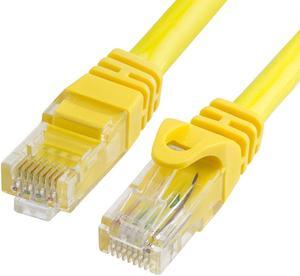 Cmple Cat6 Ethernet Cable 10Gbps - Computer Networking Cord with Gold-Plated RJ45 Connectors, 550MHz Cat6 Network Ethernet LAN Cable Supports Cat6, Cat5e, Cat5 Standards - 25 Feet Yellow