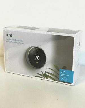 Nest Smart Learning Wi-Fi Programmable Thermostat, 3rd Gen, Stainless Steel w/ 2 Temperature Sensor