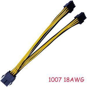 1Pcs 8 Pin PCI Express To Dual PCIE 8 (6+2) Pin Power Cable 22cm Motherboard Graphics Card PCI-E GPU Power Data Cable Splitter