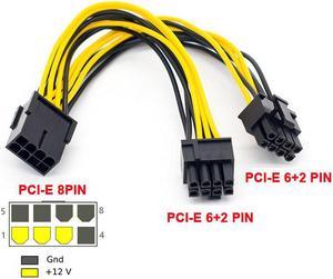 PCI-Express PCIE 8 Pin to Dual 8 (6+2) Pin VGA Graphic Video Card Adapter Power Supply Cable 20cm