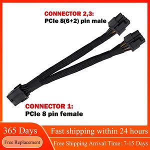 8 Pin PCI Express To Dual PCIE 6+2 Pin Power Cable Mining Motherboard Graphics Card PCIE Riser GPU Power Data Cable Splitter