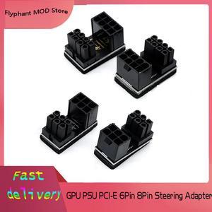 Graphics Card Power Steering Adapter VGA PSU Elbow Connector GPU Power Steering Head PCIE 6pin 8pin 180 Degree Rotation