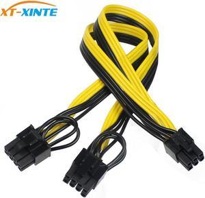 20cm 6-pin to PCIE Dual 6+2-pin (6-pin/8-pin) Power Splitter Cable GPU Graphics Card 6Pin to 2x8pin Power Supply Cable Cord